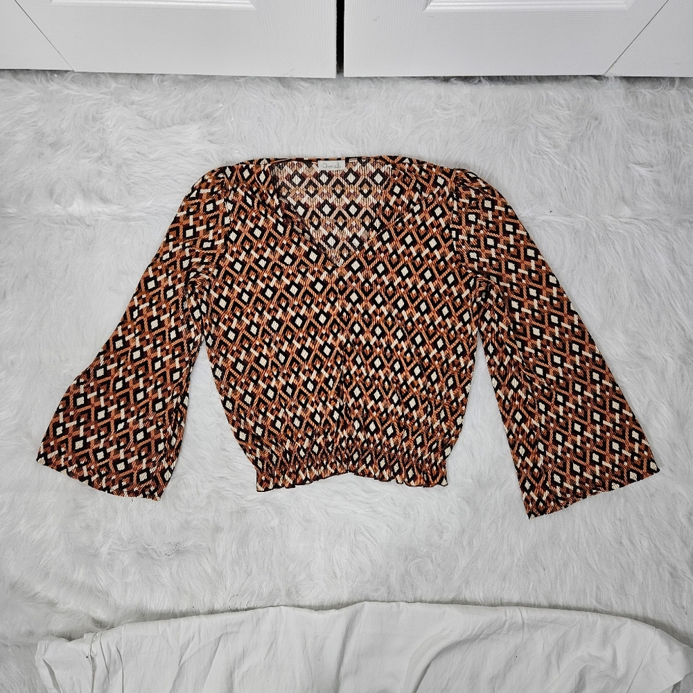 Chenault Multicolor Diamond Pattern Blouse - image 1